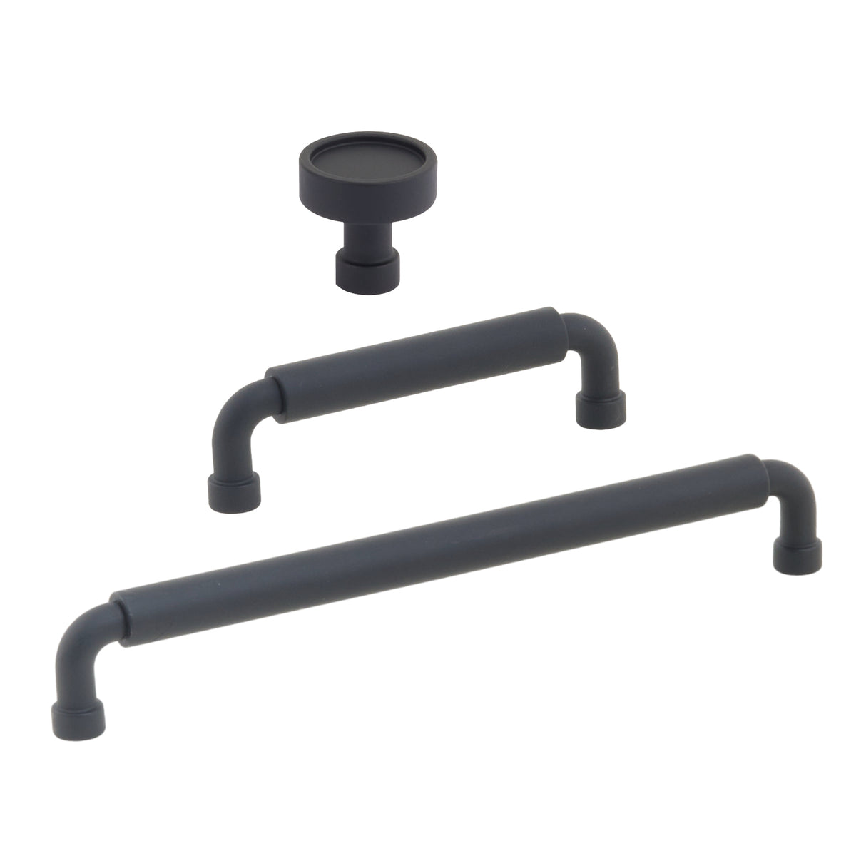 Matte Black "Nolan" Cabinet Knobs and Pulls Cabinet Hardware - Forge Hardware Studio