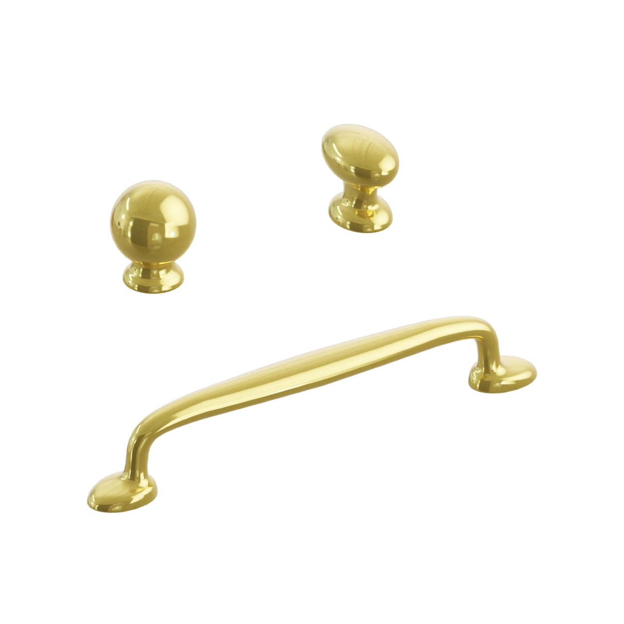 Unlacquered Brass Cabinet Hardware "Estate" Cabinet Knobs and Pulls - Forge Hardware Studio