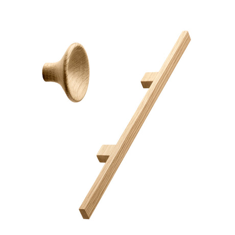Lacquered Oak Wood "Japan" Cabinet Knob and Drawer Pulls - Euro • Knobs
