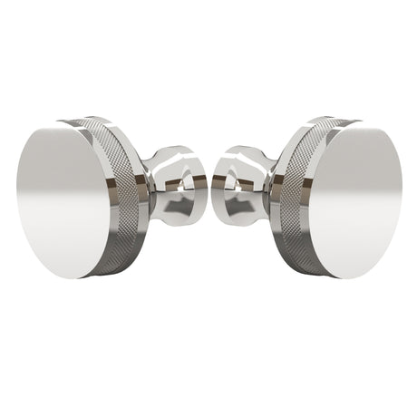 Polished Nickel "Knurled" Round Glass Shower Knob - Industry Hardware