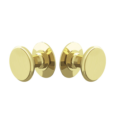 Polished Unlacquered Brass "Penny" Round Glass Shower Knob - Industry Hardware
