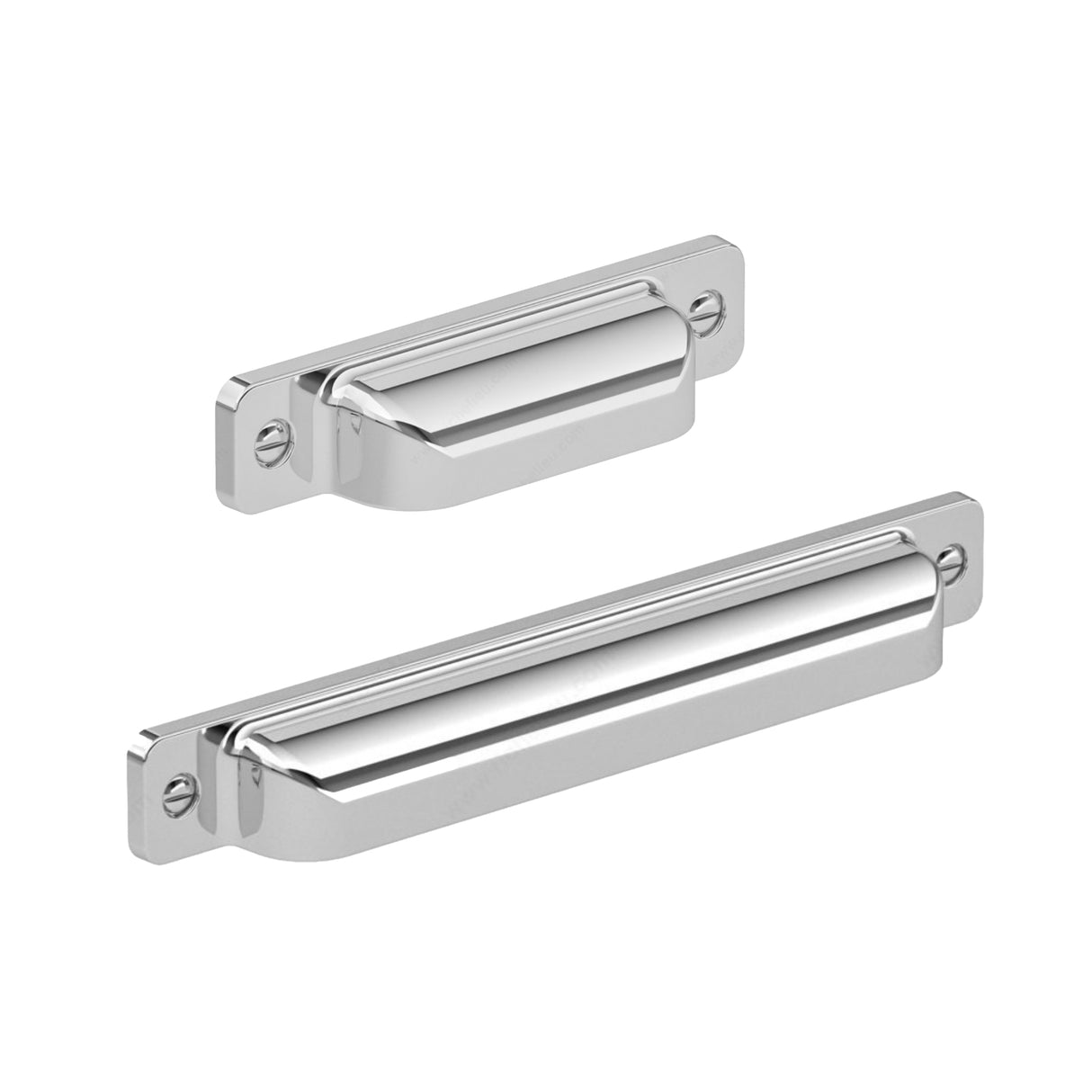 Square Cup "Kira" Polished Chrome Drawer Pulls