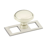 Satin Nickel Industrial Modern Pulls and Knob with Backplate