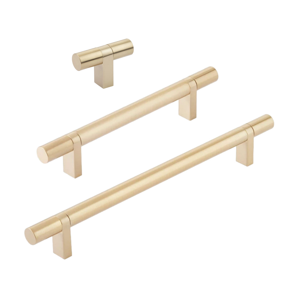 Smooth T-Bar Champagne Bronze Cabinet Knobs and Drawer Pulls