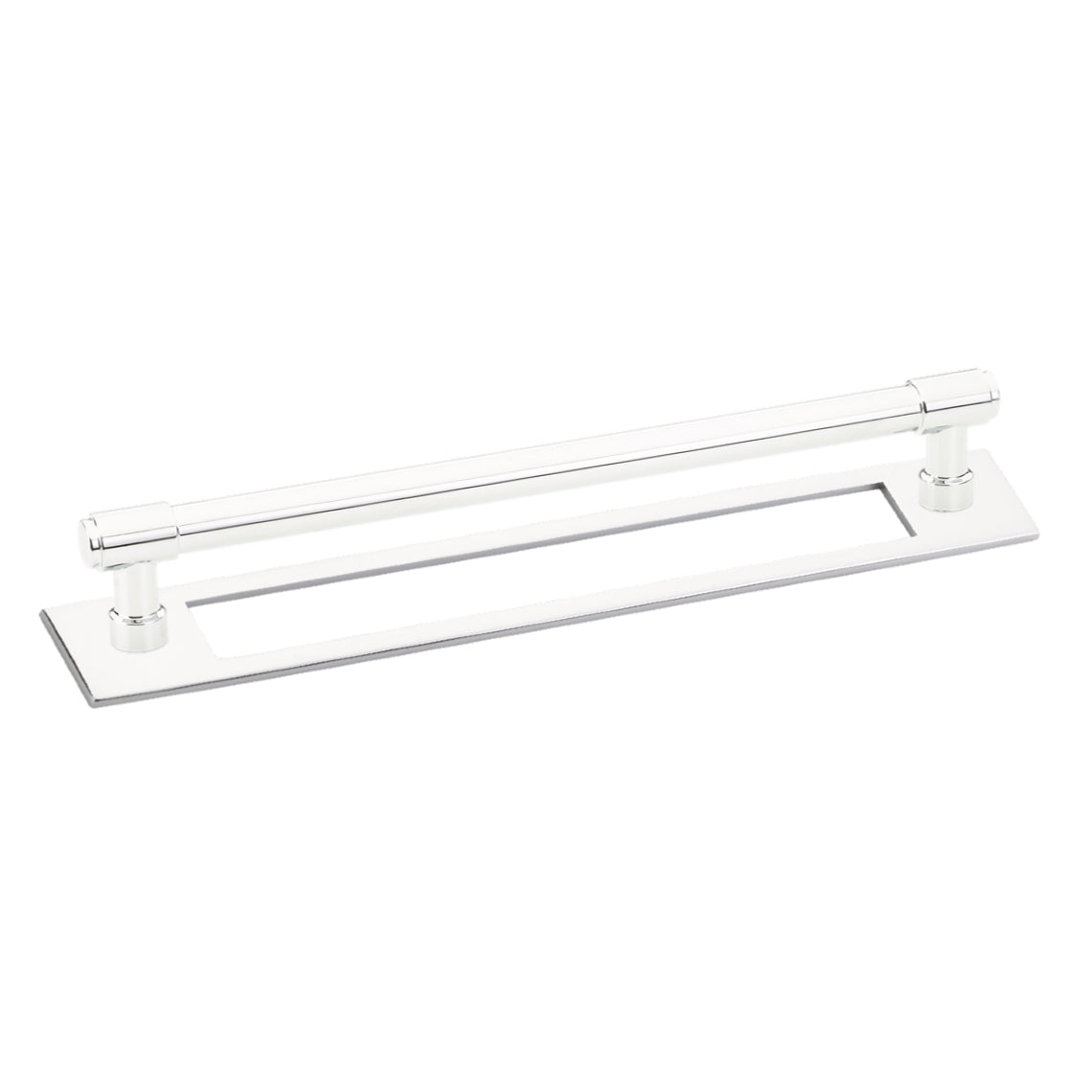 Polished Chrome Industrial Modern Pulls and Knob with Backplate