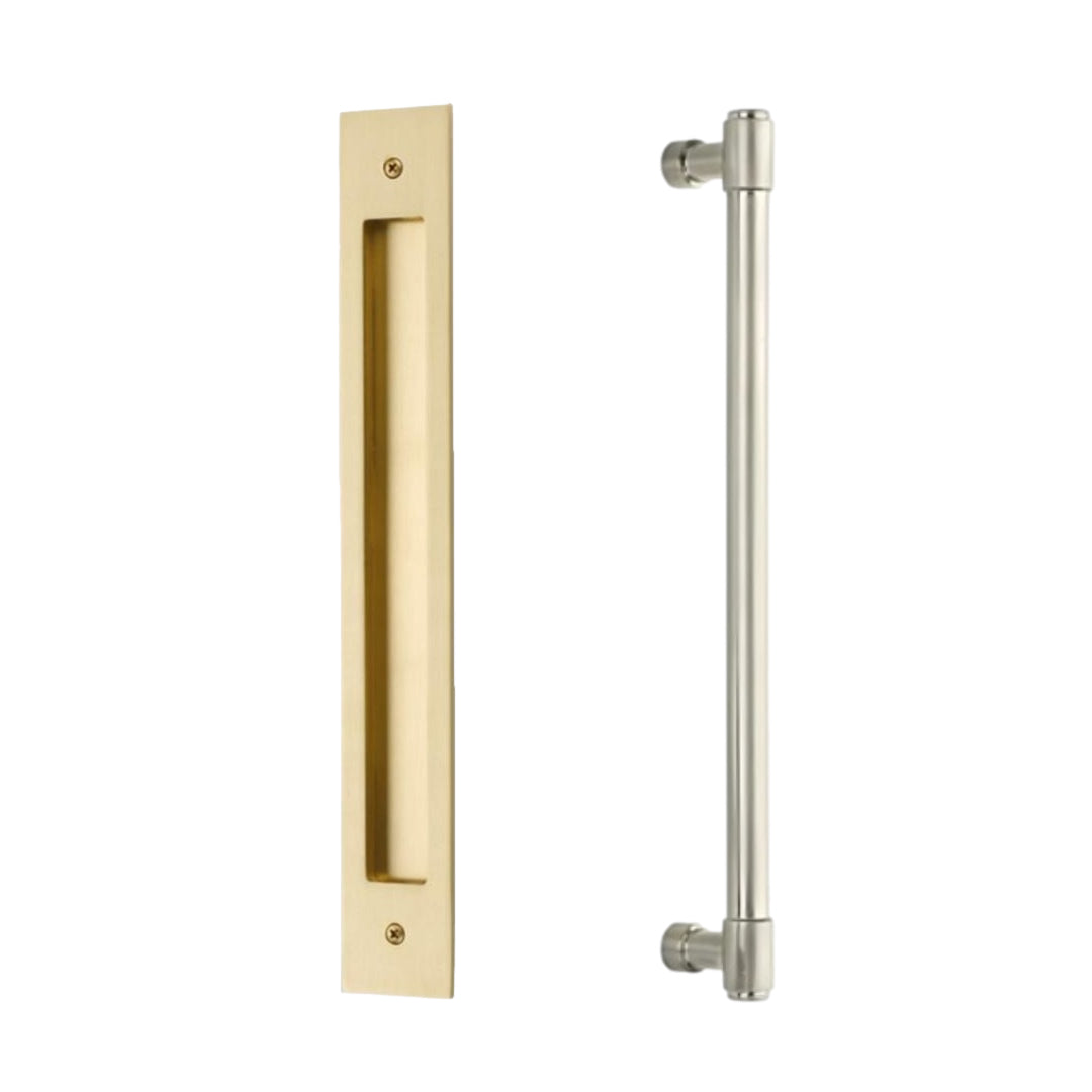Door Flush Pull and 12" Handle Back to Back Hardware for Interior Sliding and Barn Doors - Industry Hardware