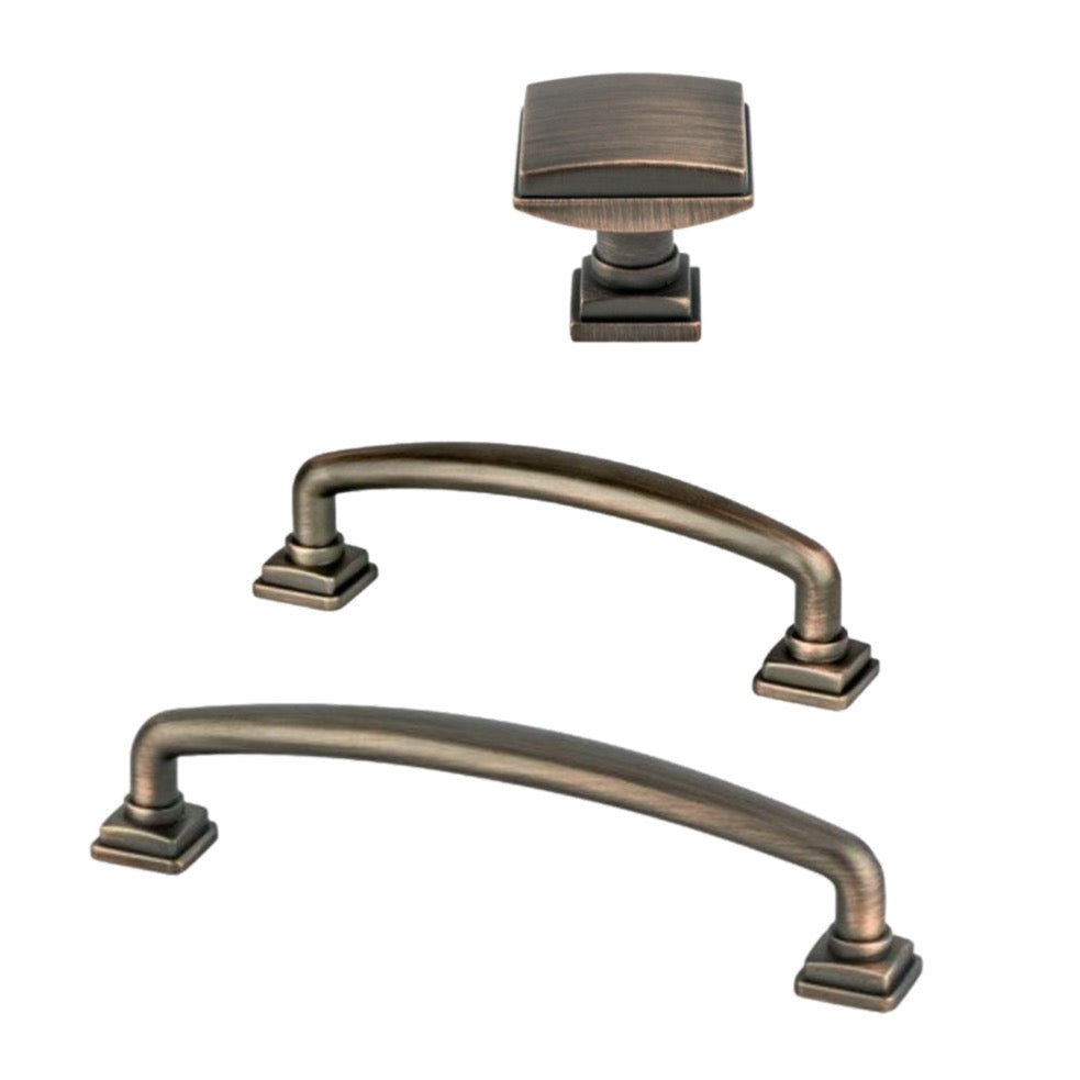 Kelly No.2 Cabinet Knob and Drawer Pulls in Dark Brushed Bronze - Forge Hardware Studio