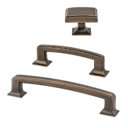 Dark Brushed Bronze "Liana" Drawer Pulls and Knobs for Cabinets and Furniture - Forge Hardware Studio