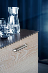 Satin Steel "Vibe" Cup Knob and Drawer Pull
