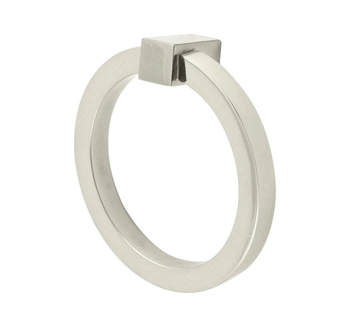 Zimi Round Ring Pull in Polished Nickel - Forge Hardware Studio