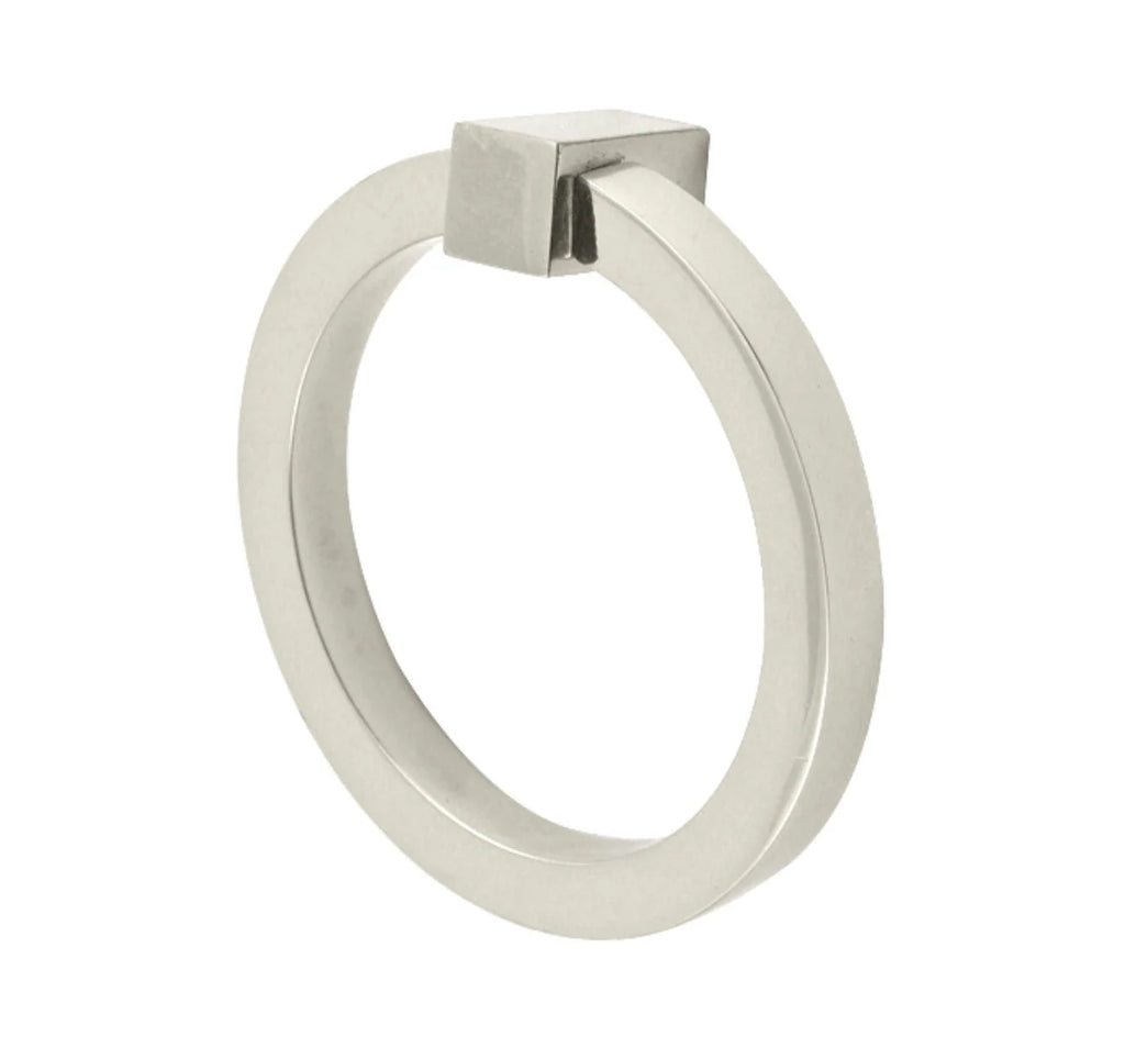 Zimi Round Ring Pull in Polished Nickel - Forge Hardware Studio