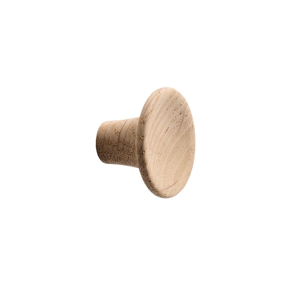 Unlacquered Oak Wood "Tuba" Cabinet Knob and Drawer Pulls - Forge Hardware Studio