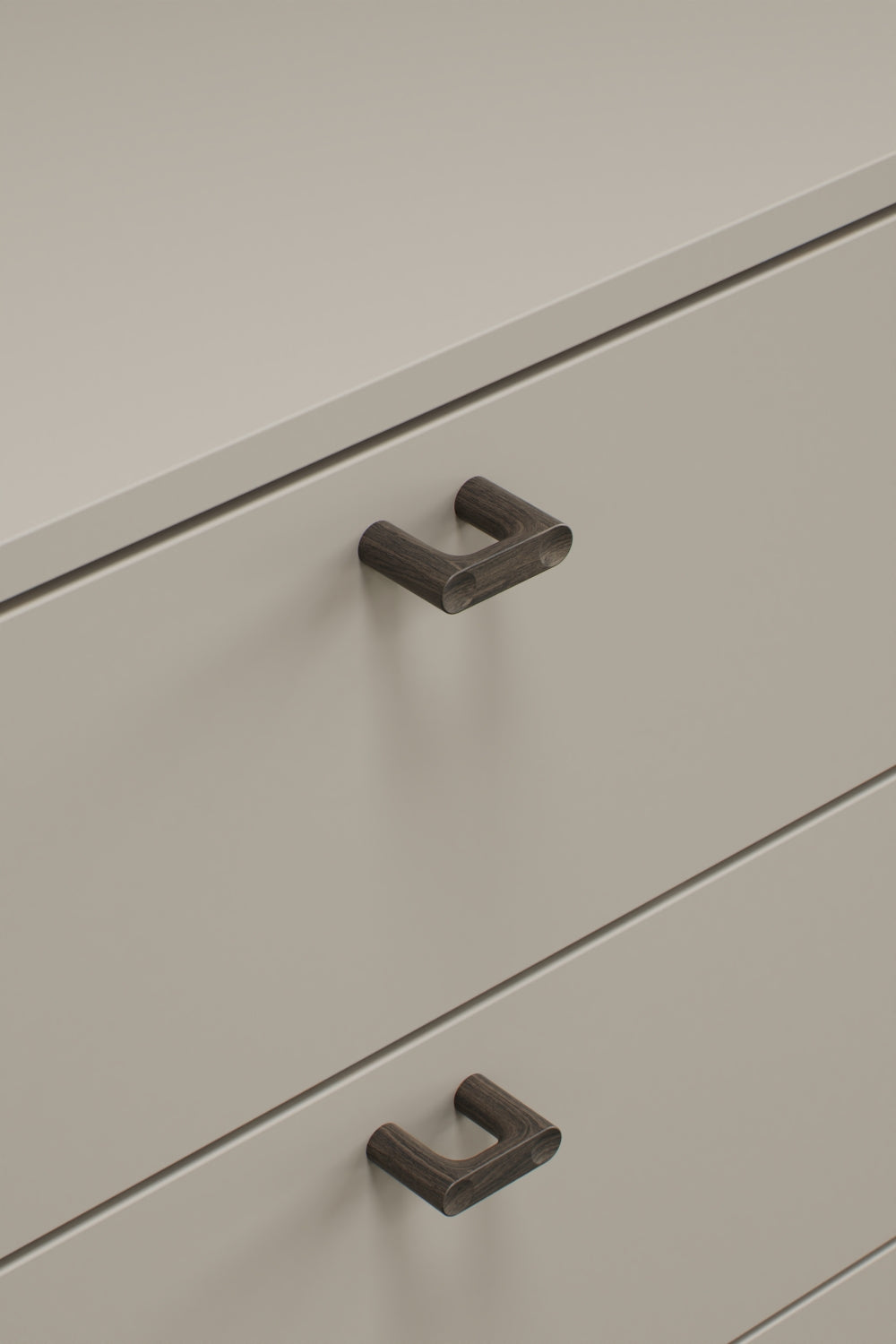 Dark Oak Lacquered Wood "Punto" Cabinet Knob and Drawer Pulls - Forge Hardware Studio