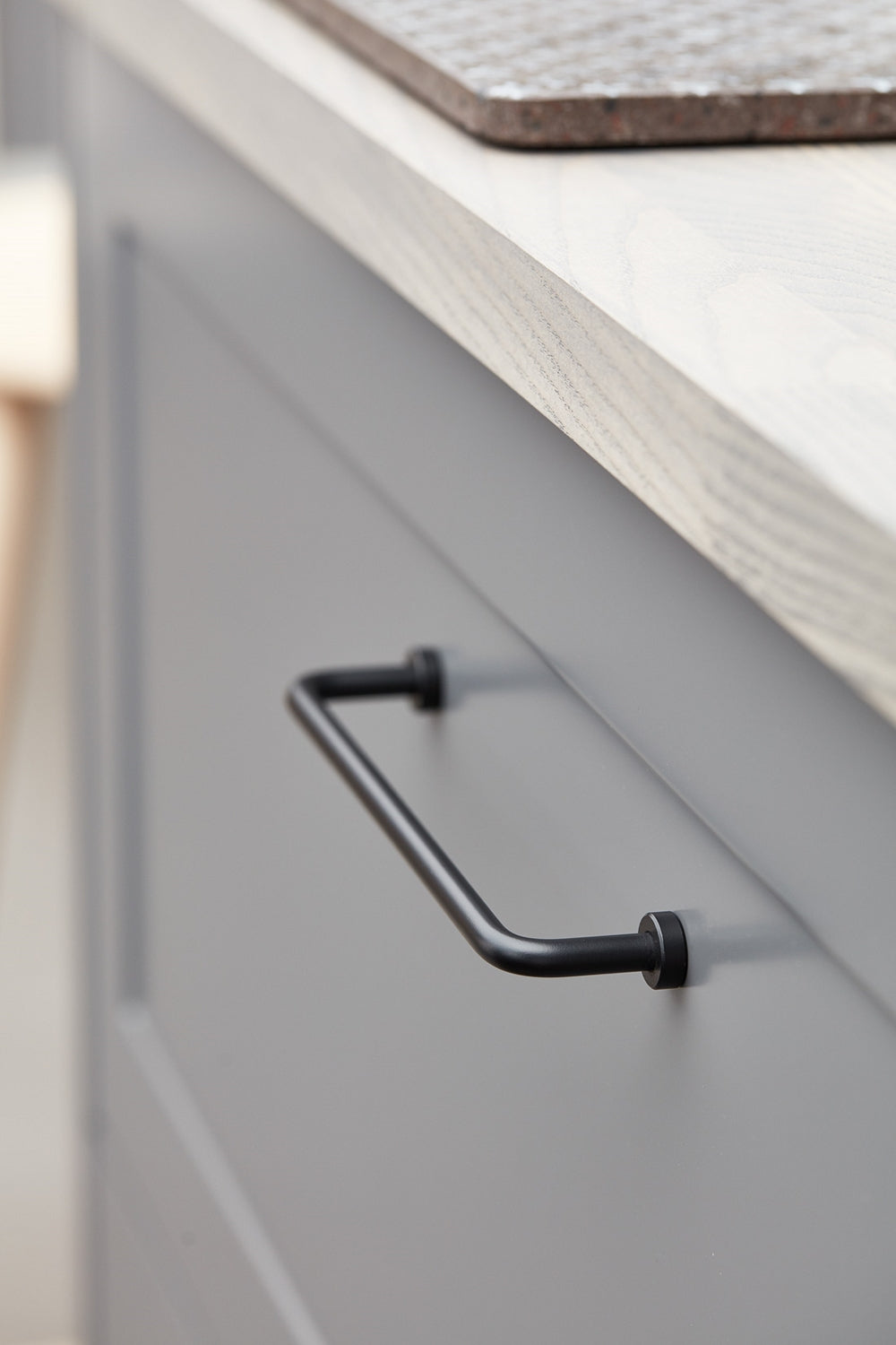 Matte Black "Lounge" Cabinet Knob and Wire Drawer Pulls - Euro • Knobs