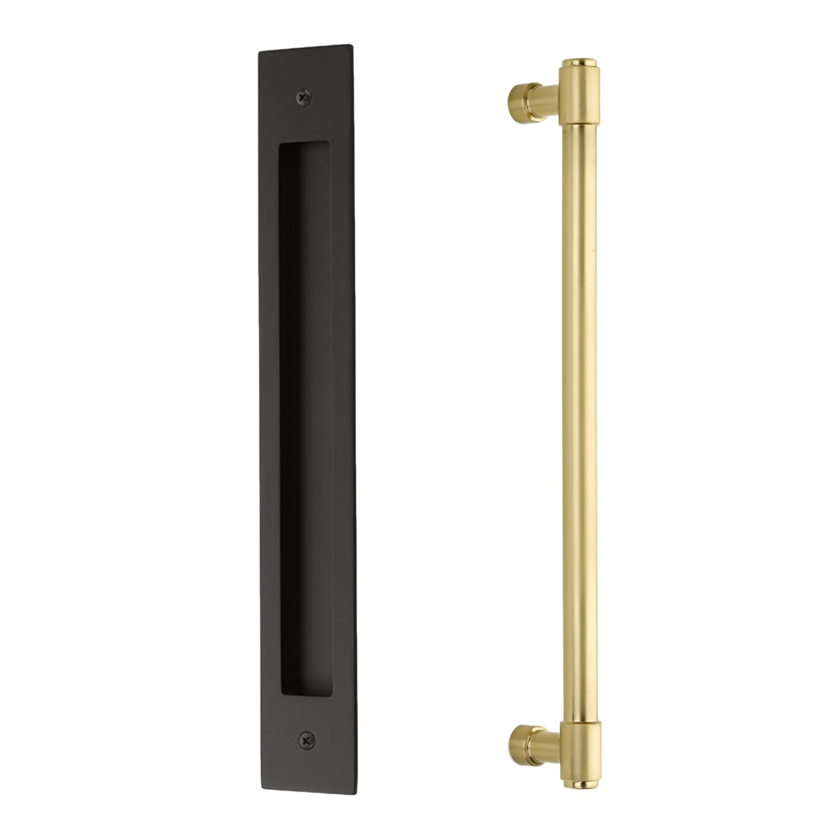 Door Flush Pull and 12" Handle Back to Back Hardware for Interior Sliding and Barn Doors - Industry Hardware