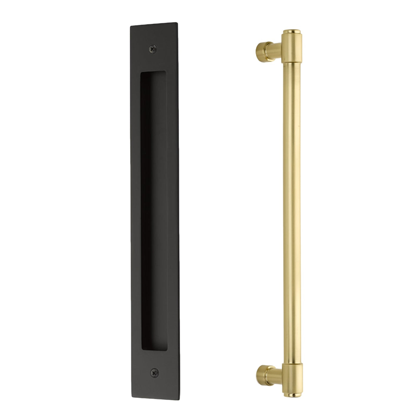 Door Flush Pull and 12" Handle Back to Back Hardware for Interior Sliding and Barn Doors - Industry Hardware