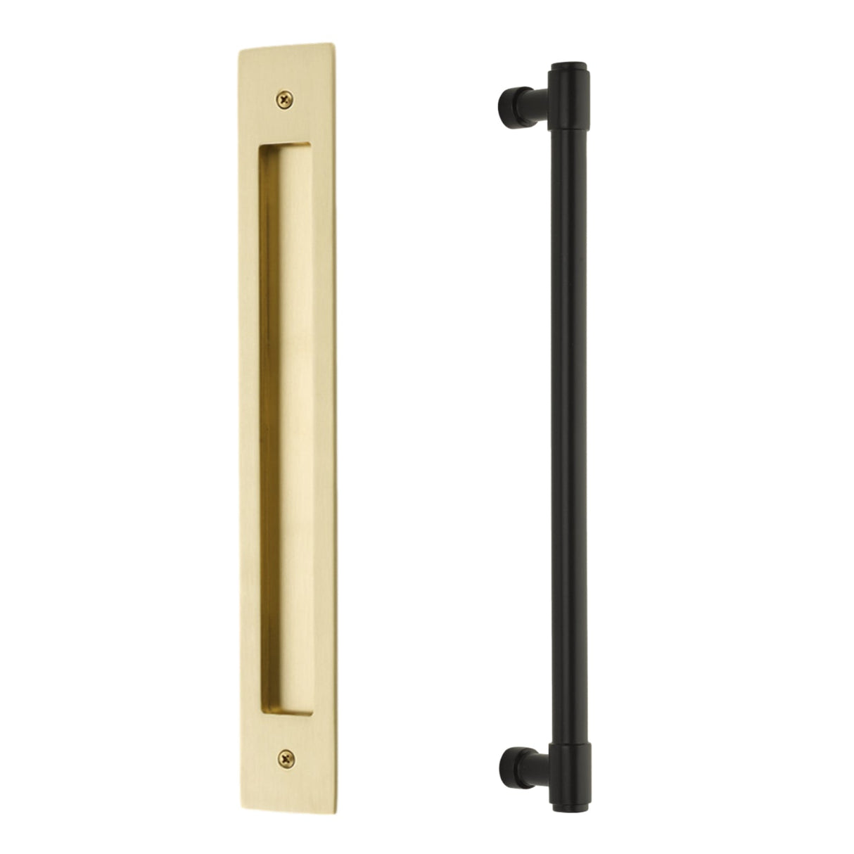 Door Flush Pull and 12" Handle Back to Back Hardware for Interior Sliding and Barn Doors - Industry Hardware