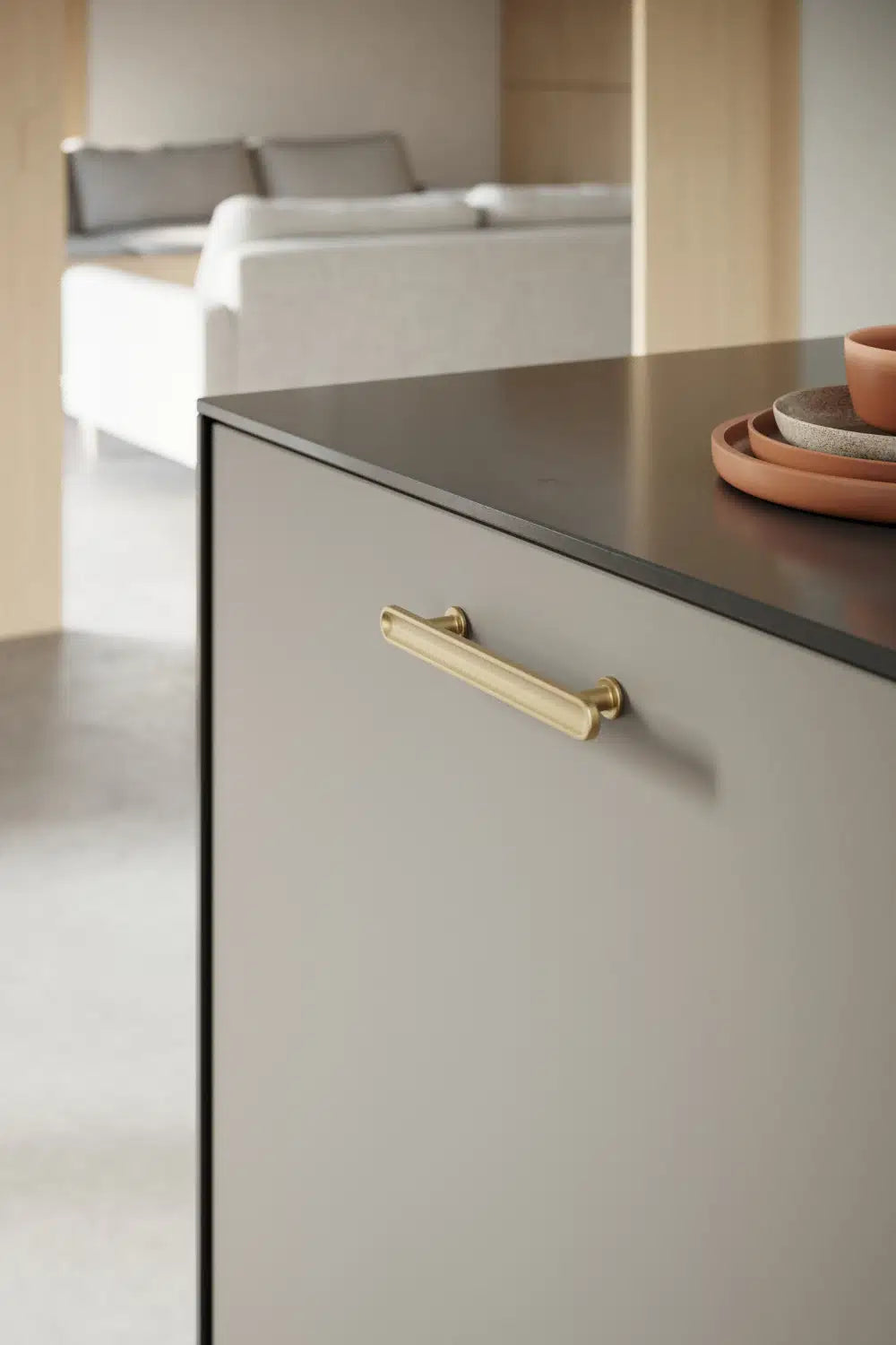Dark Brushed Gold "Chateau" Cabinet Knobs and Drawer Pull - Forge Hardware Studio