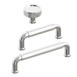 Polished Chrome "ES Knurled" Round Knobs and Drawer Pulls