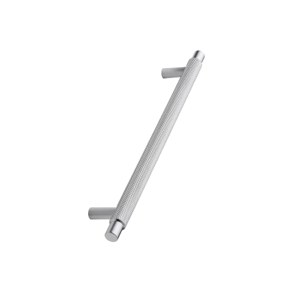Brushed Stainless "Manor" Knurled Cabinet Knobs and Drawer Pulls