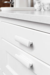 Glossy White "Vanilla" Cabinet Knob and Drawer Pull - Euro • Knobs