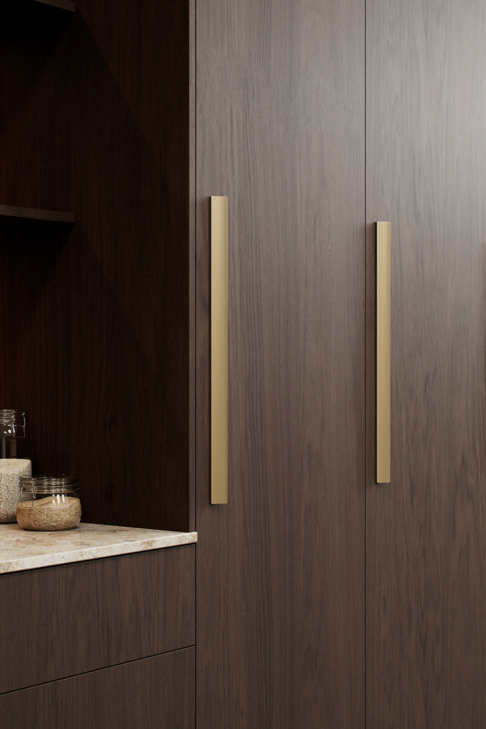 Brushed Bronze "Ciel" Tab Drawer Pulls - Forge Hardware Studio