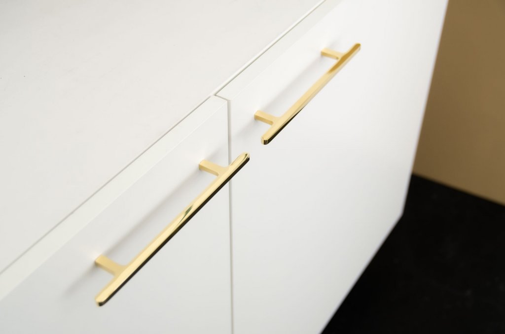 Unlacquered Brass "Level" Cabinet Knobs and Drawer Pulls - Forge Hardware Studio