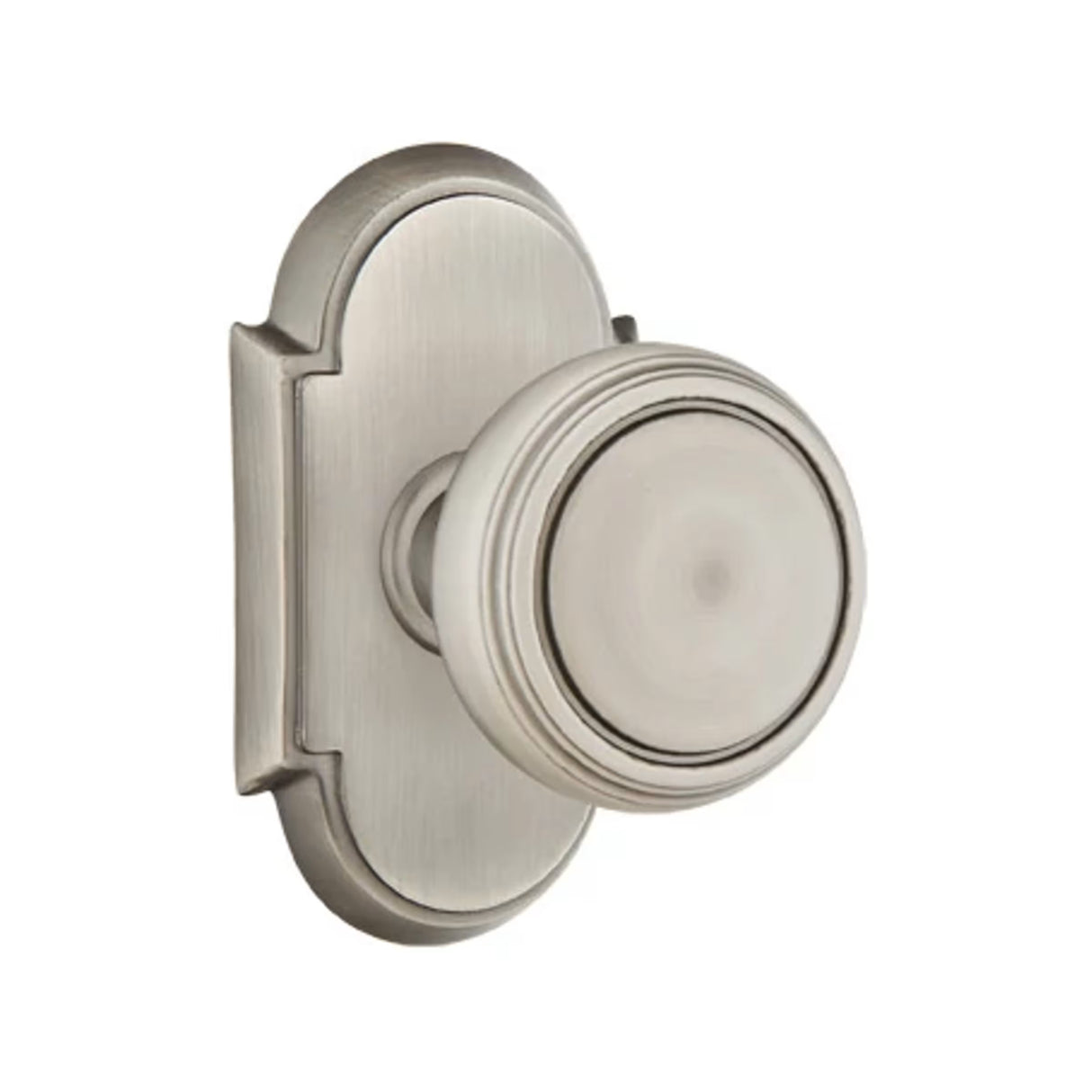 Transitional Pewter "Ridge" Round Door Knob