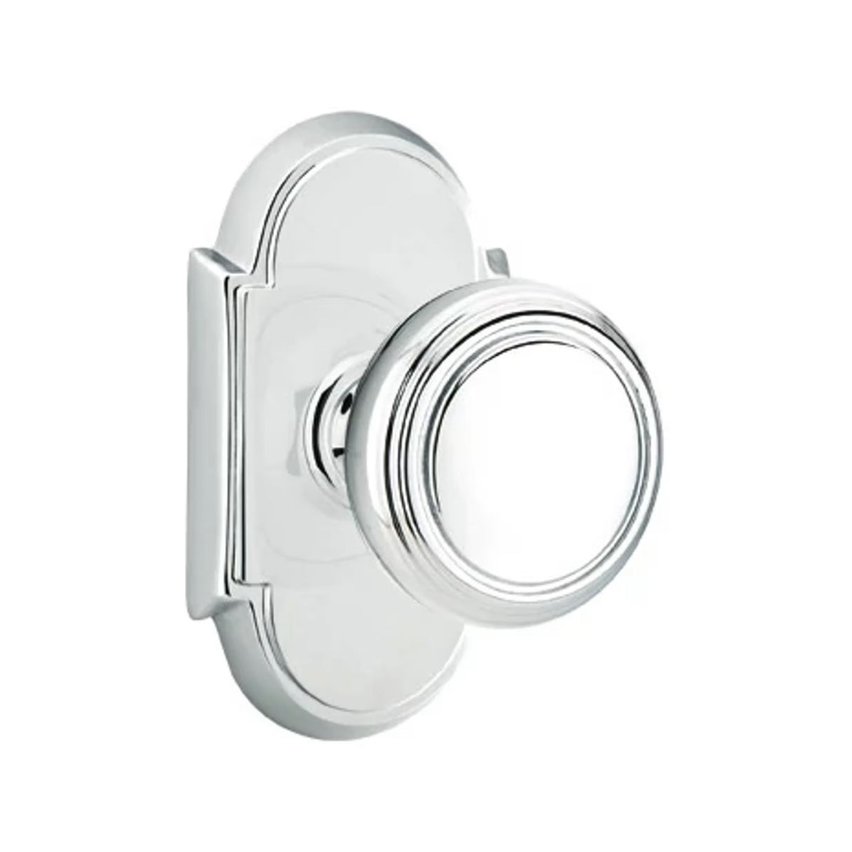 Transitional Polished Chrome "Ridge" Round Door Knob