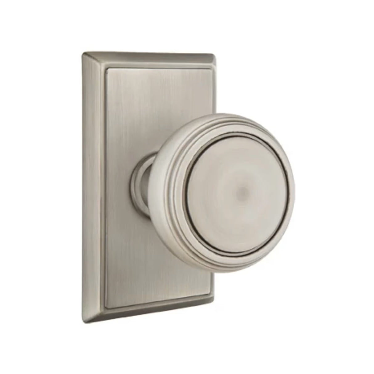 Transitional Pewter "Ridge" Round Door Knob