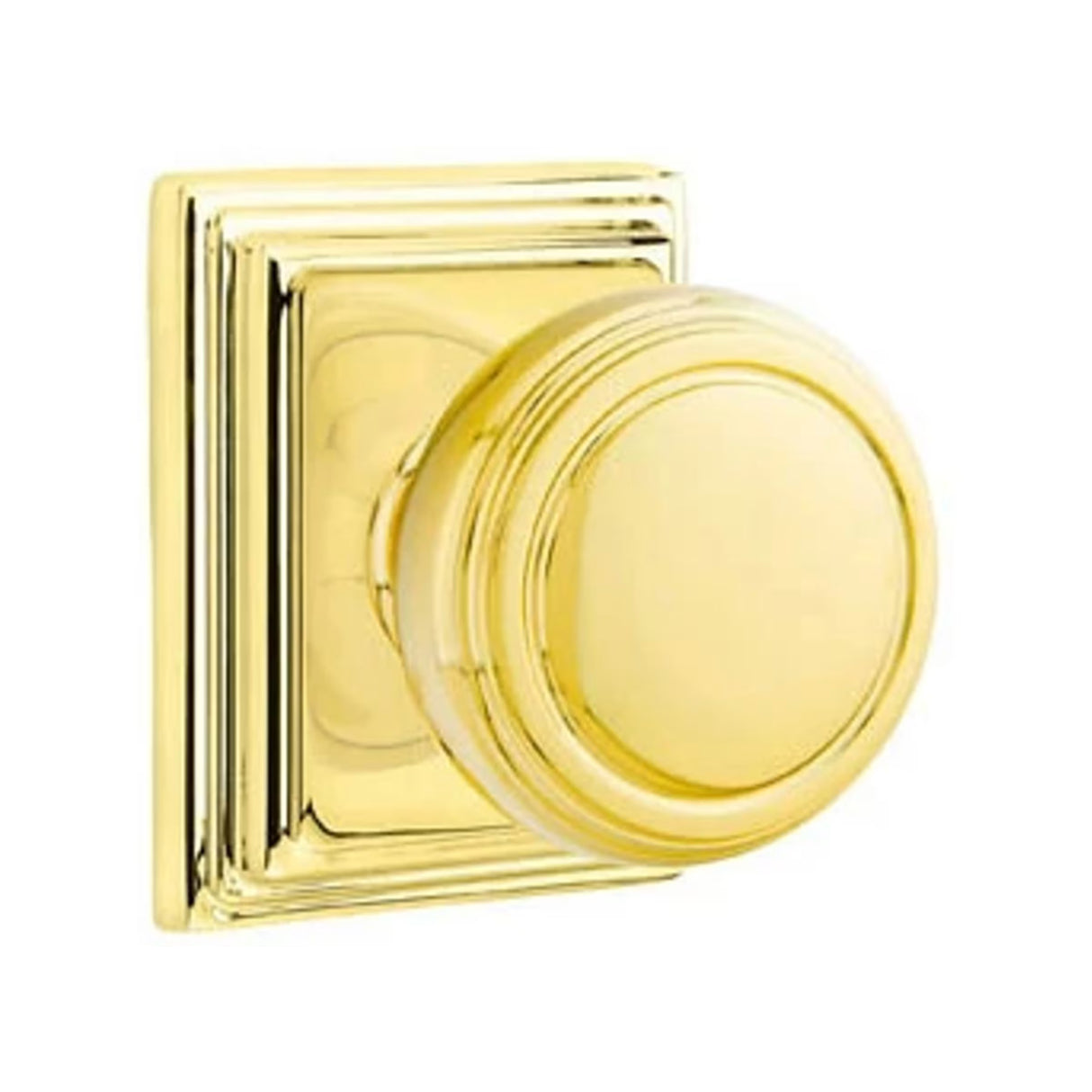 Transitional Polished Brass "Ridge" Round Door Knob