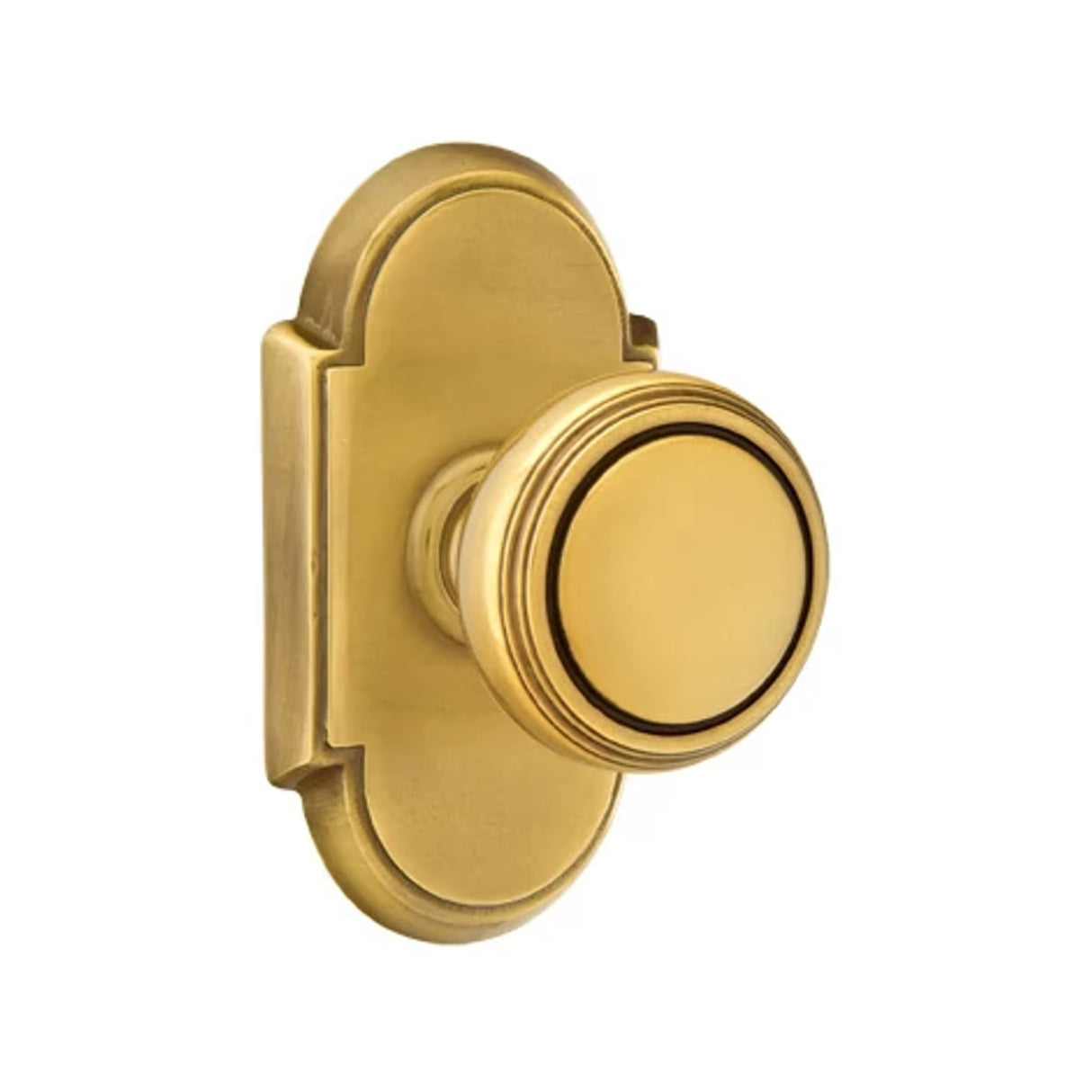 Transitional French Brass "Ridge" Round Door Knob