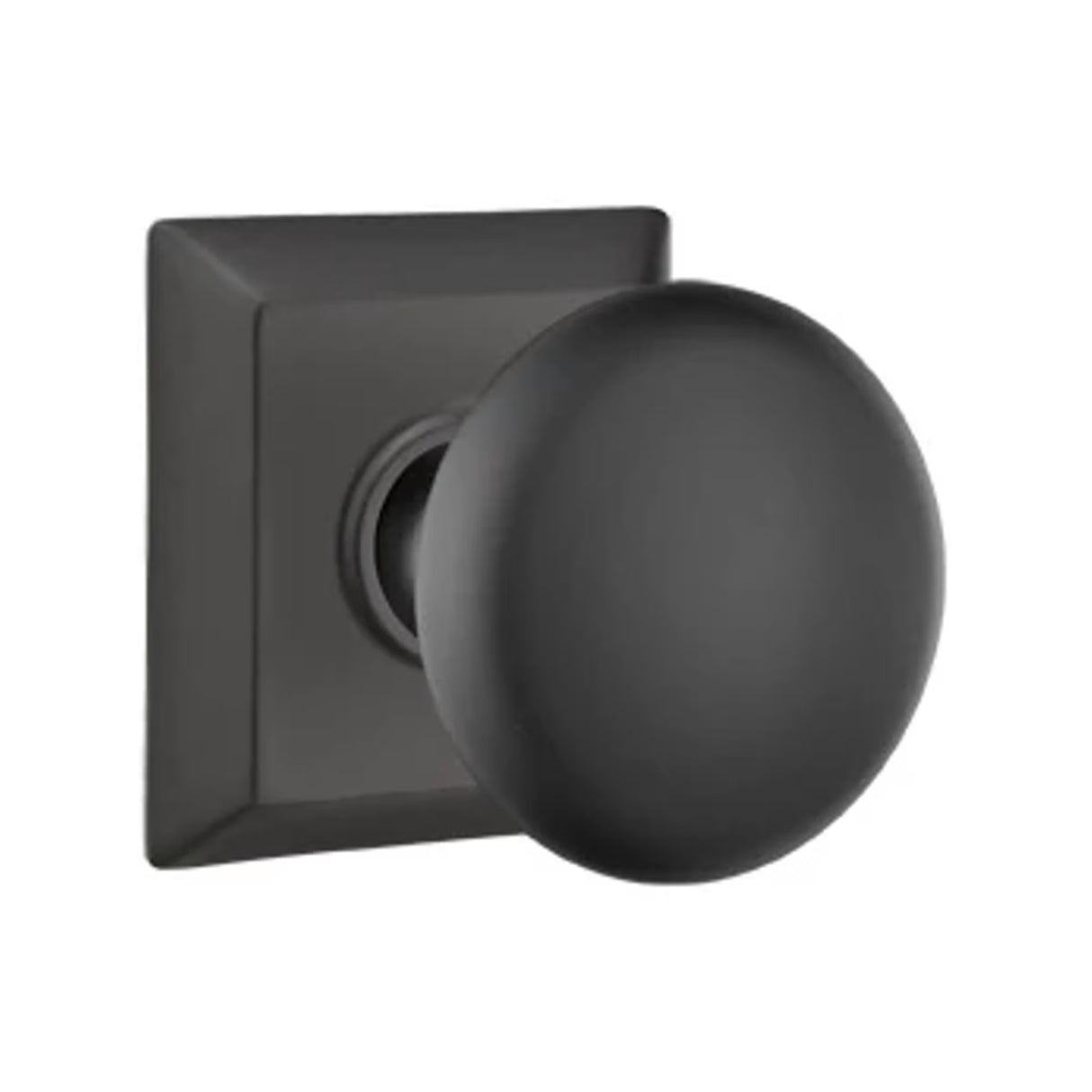 Transitional Matte Black "Heritage" Round Door Knob