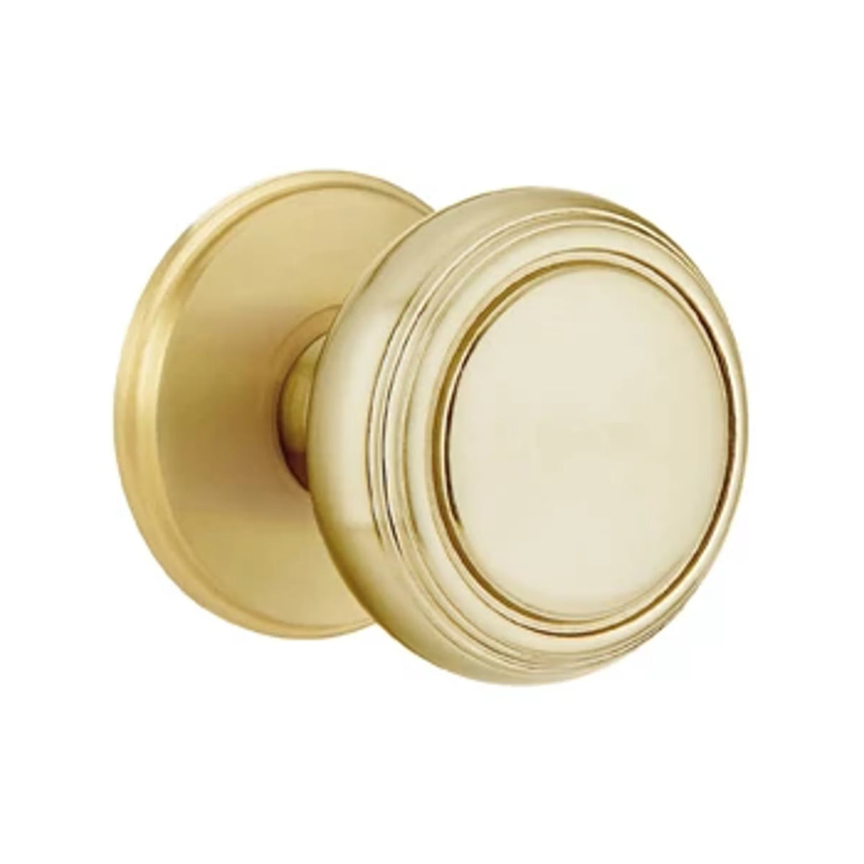 Transitional Satin Brass "Ridge" Round Door Knob