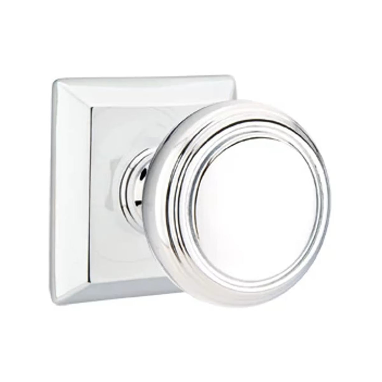 Transitional Polished Chrome "Ridge" Round Door Knob
