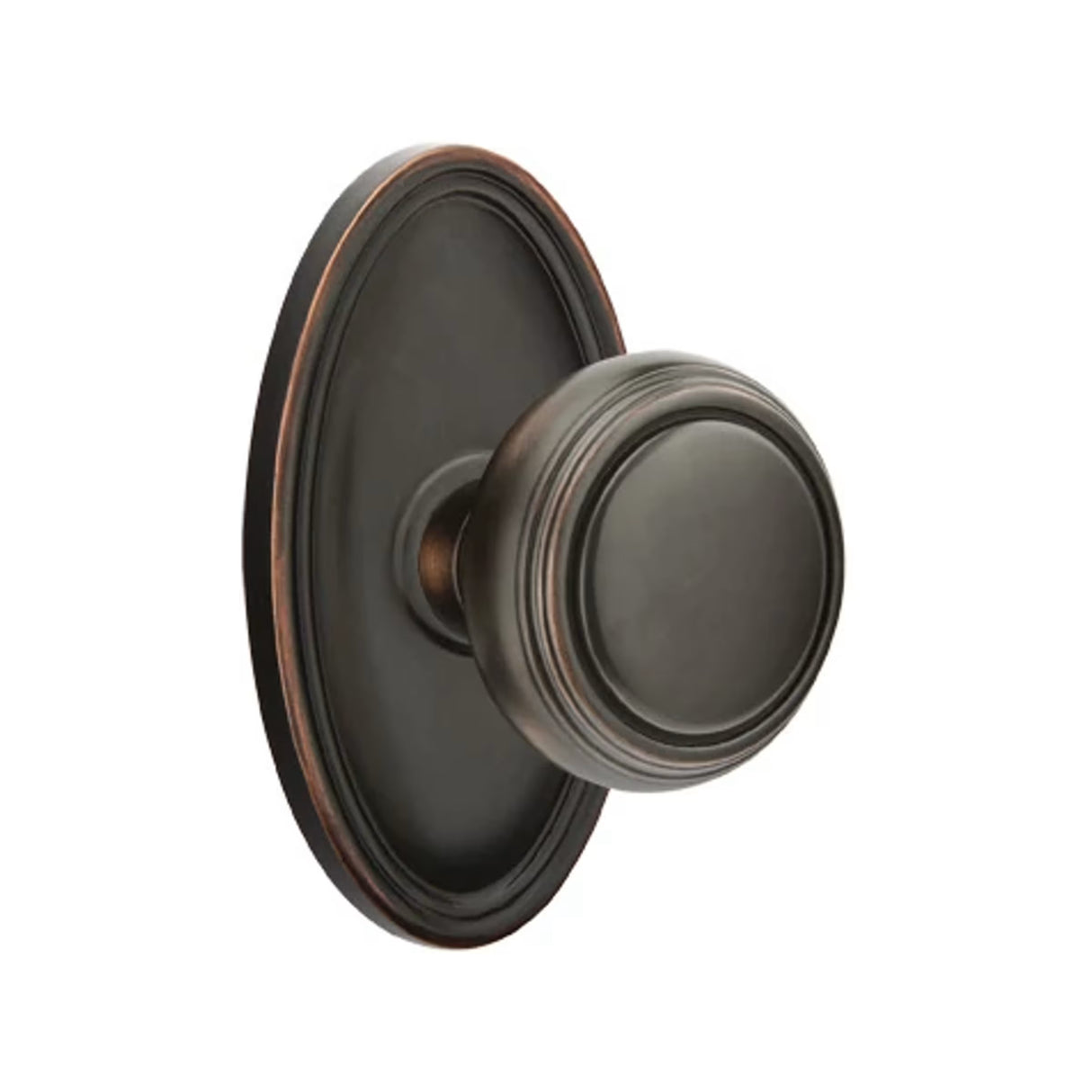 Transitional Oil Rubbed Bronze "Ridge" Round Door Knob