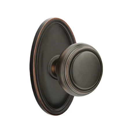 Transitional Oil Rubbed Bronze "Ridge" Round Door Knob