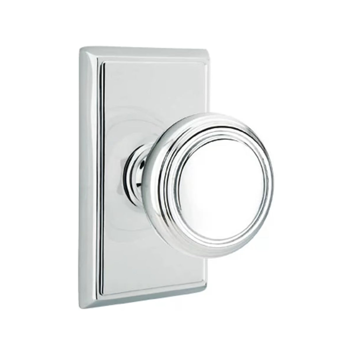 Transitional Polished Chrome "Ridge" Round Door Knob
