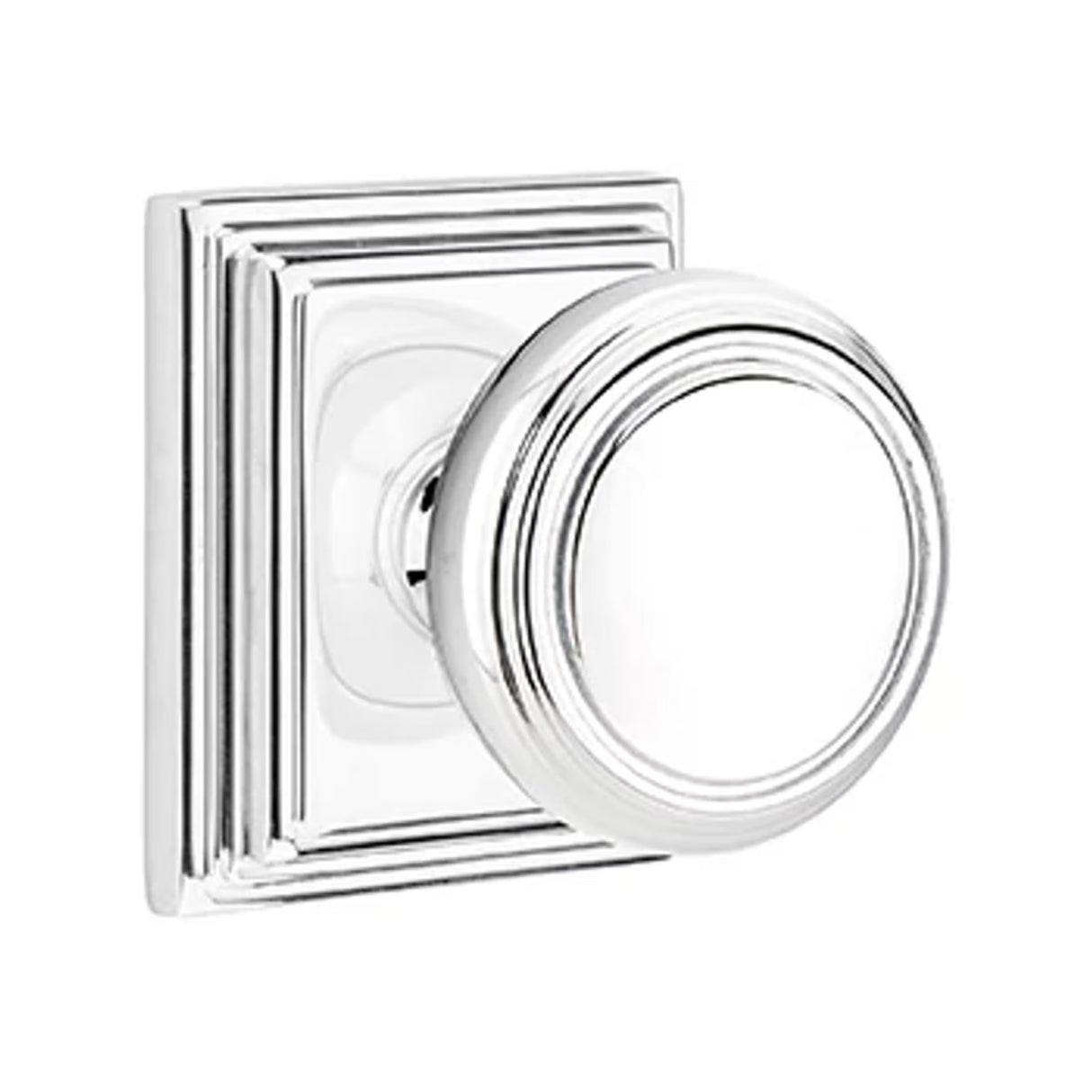Transitional Polished Chrome "Ridge" Round Door Knob