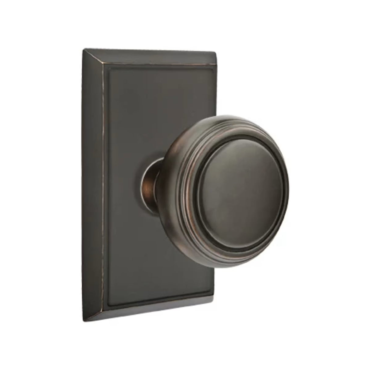 Transitional Oil Rubbed Bronze "Ridge" Round Door Knob