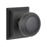 Transitional Matte Black "Ridge" Round Door Knob