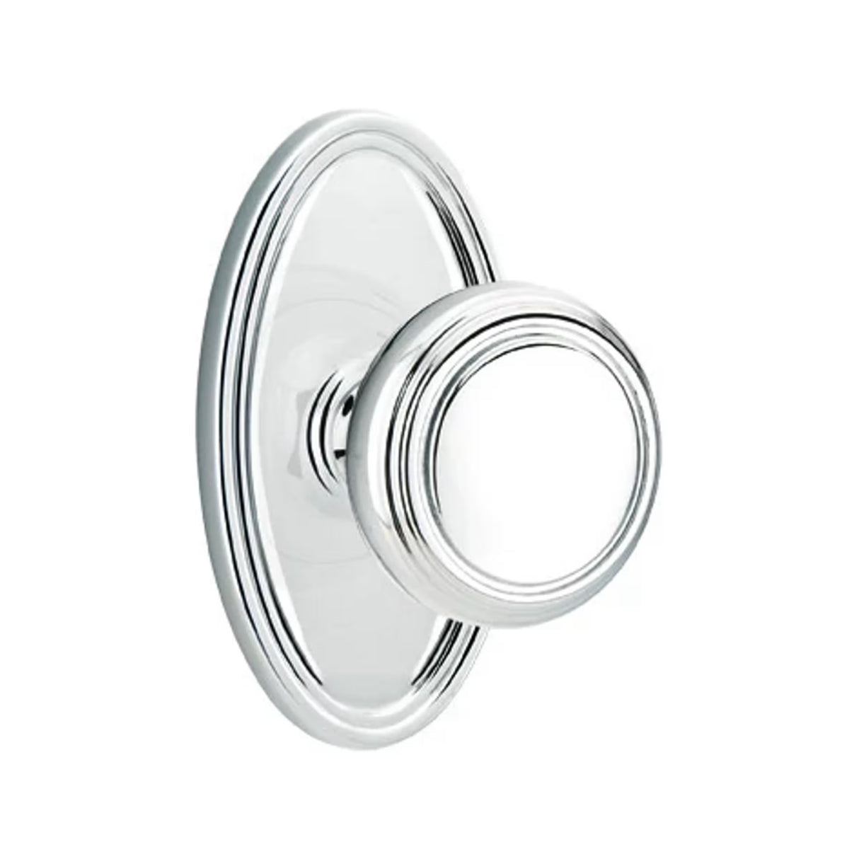 Transitional Polished Chrome "Ridge" Round Door Knob