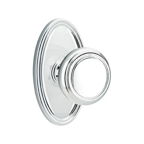 Transitional Polished Chrome "Ridge" Round Door Knob