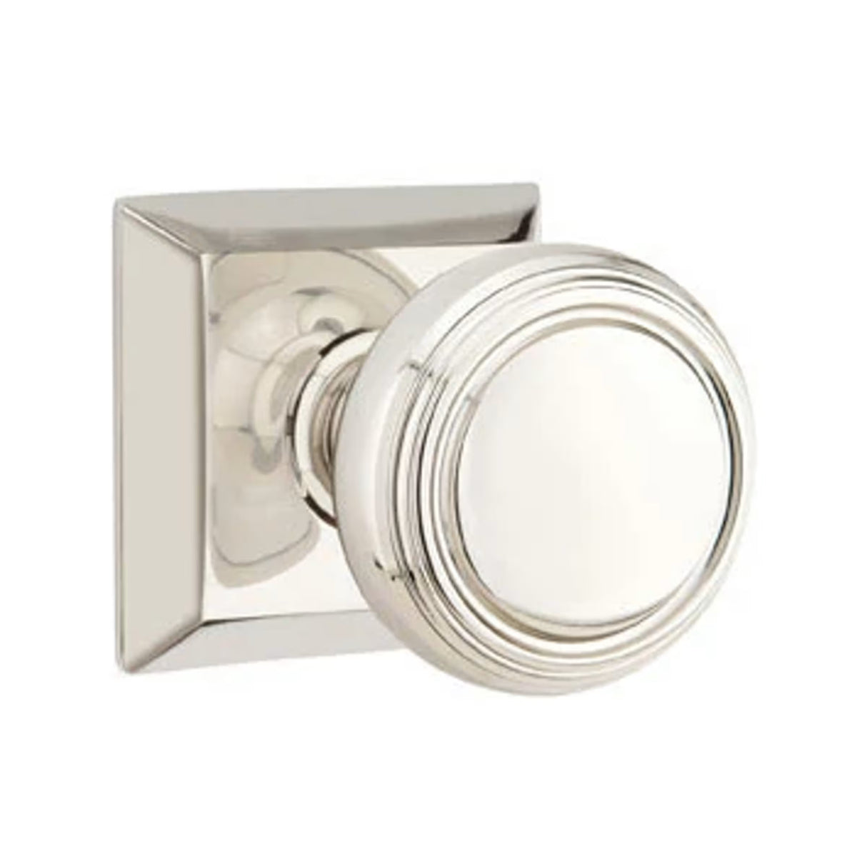 Transitional Polished Nickel "Ridge" Round Door Knob
