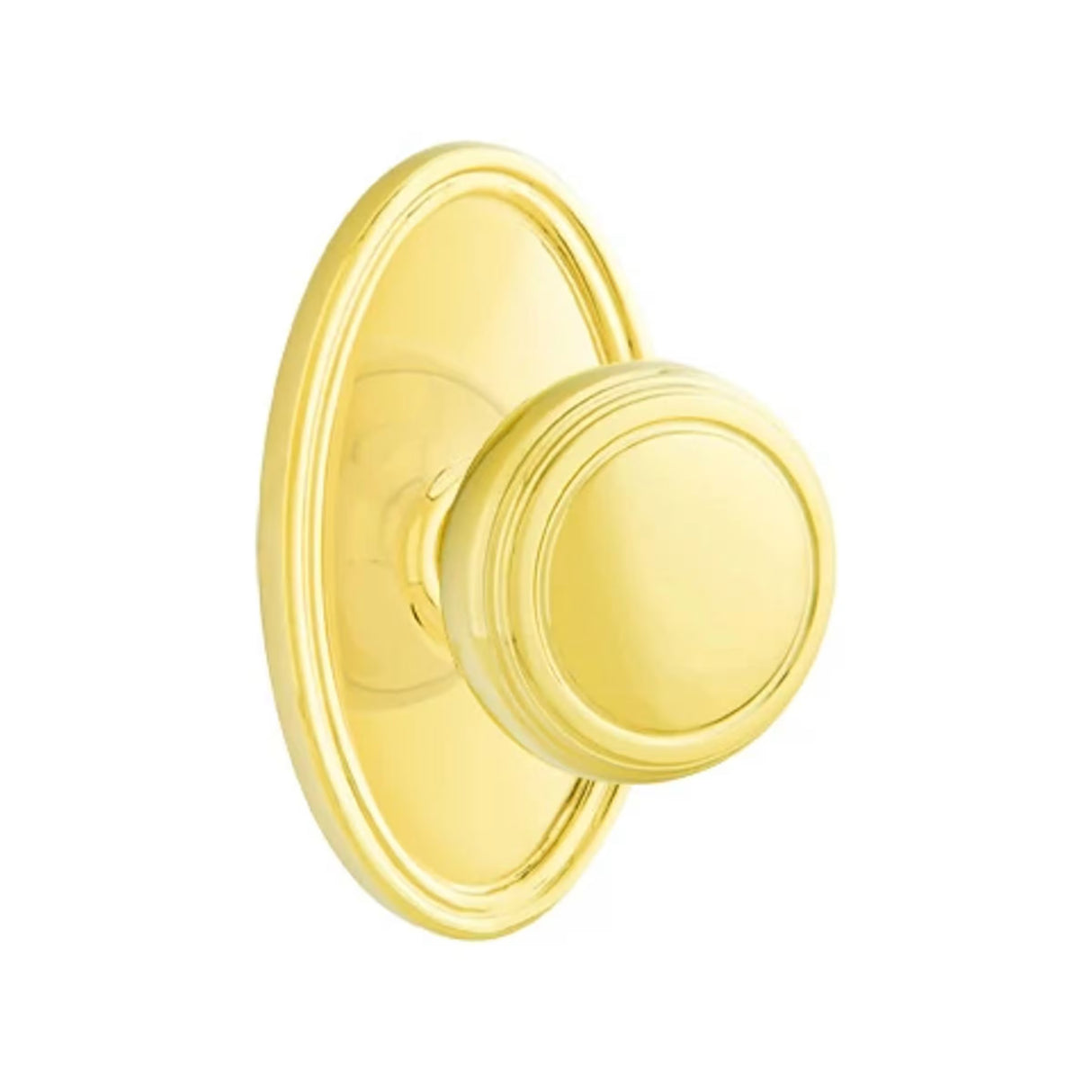 Transitional Polished Brass "Ridge" Round Door Knob