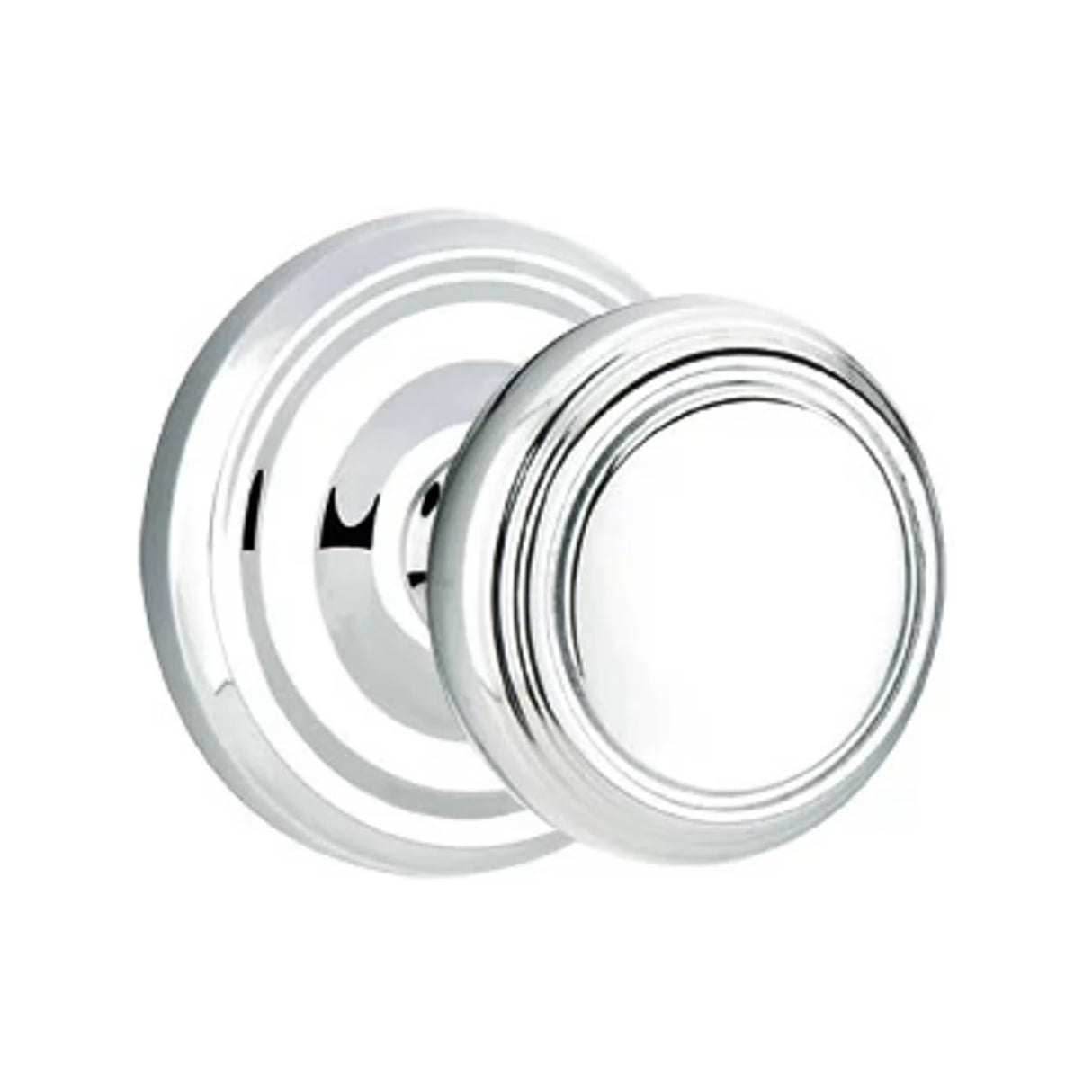 Transitional Polished Chrome "Ridge" Round Door Knob
