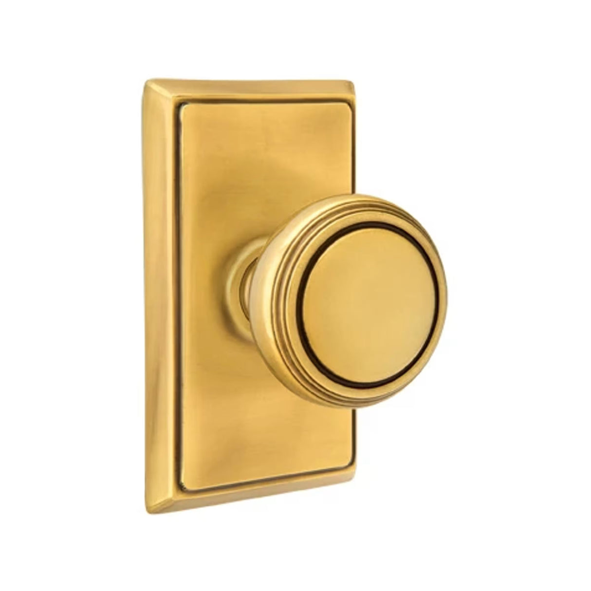 Transitional French Brass "Ridge" Round Door Knob