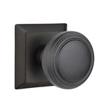 Transitional Matte Black "Ridge" Round Door Knob