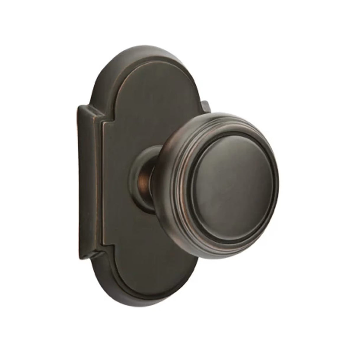 Transitional Oil Rubbed Bronze "Ridge" Round Door Knob