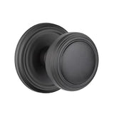 Transitional Matte Black "Ridge" Round Door Knob